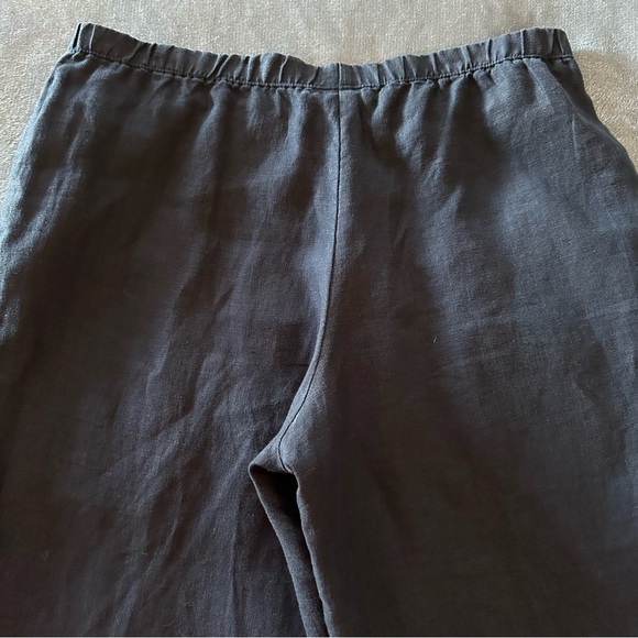 J. Jill Wide Leg Ankle Cropped 100% Linen Navy Blue Pants - Picture 9 of 11